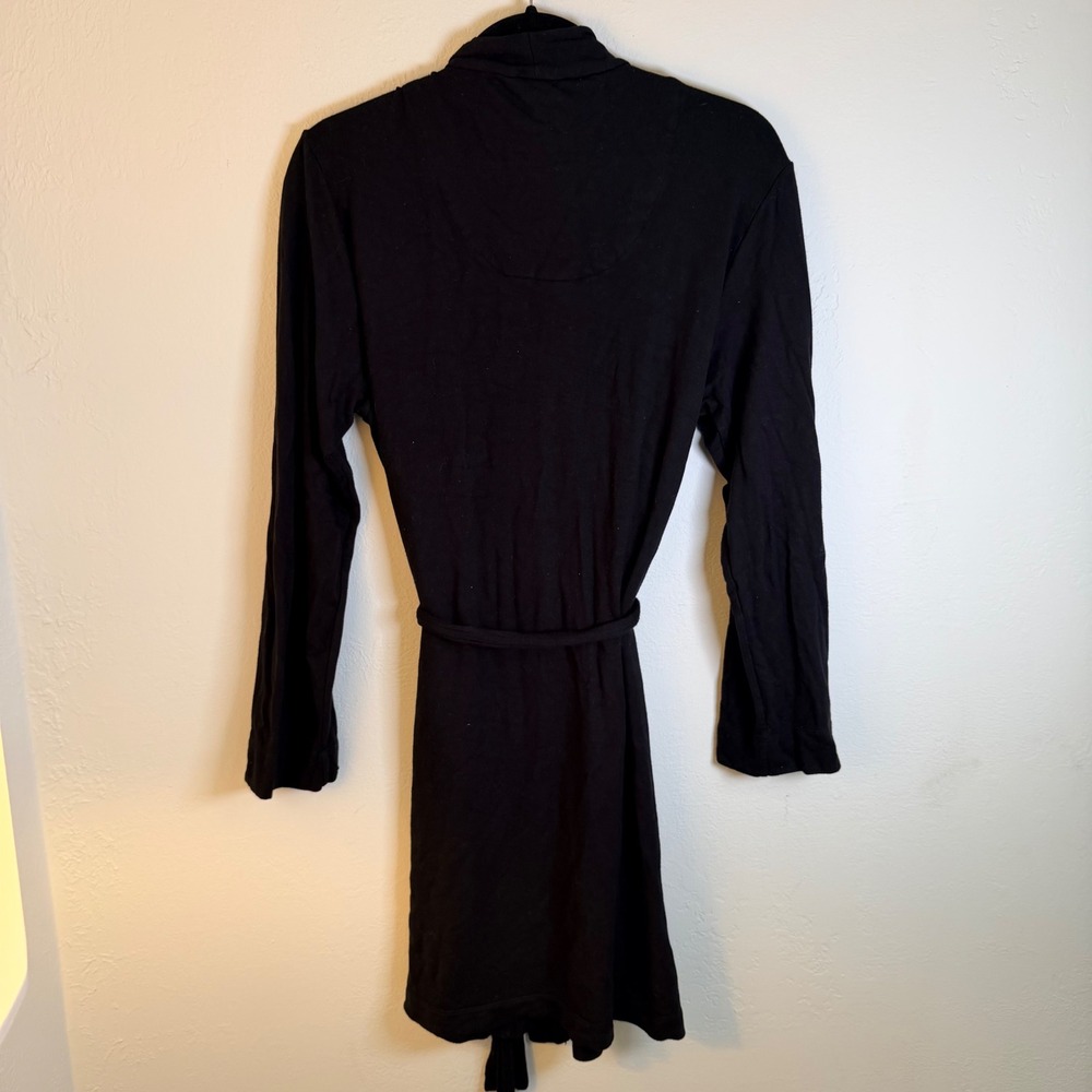 Lauren Ralph Lauren Black Knit Robe Womens Large Long Sleeve Tie Waist‎ RLL Logo - Picture 4 of 4